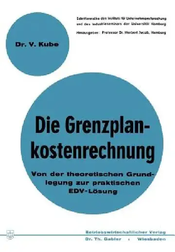Cover of Die Grenzplankostenrechnung