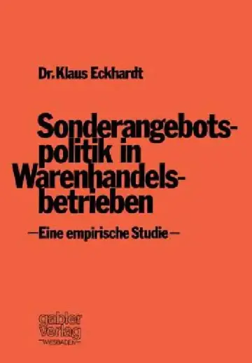 Cover of Sonderangebotspolitik in Warenhandelsbetrieben