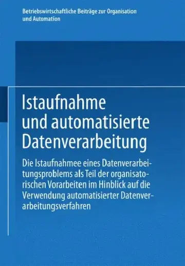 Cover of Istaufnahme Und Automatisierte Datenverarbeitung