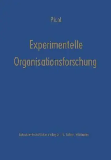 Cover of Experimentelle Organisationsforschung