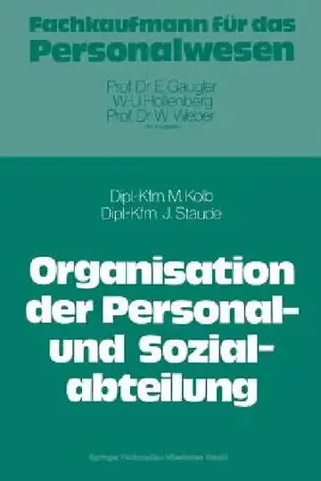 Cover of Die Organisation Der Personal- Und Sozialabteilung