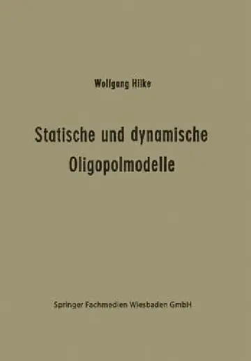 Cover of Statische Und Dynamische Oligopolmodelle