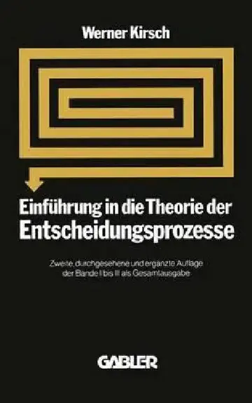 Cover of Einführung in Die Theorie Der Entscheidungsprozesse