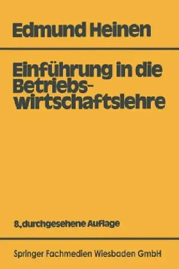 Cover of Einführung in die Betriebswirtschaftslehre