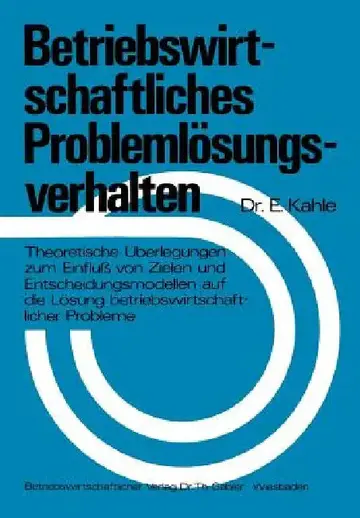 Cover of Betriebswirtschaftliches Problemlösungsverhalten