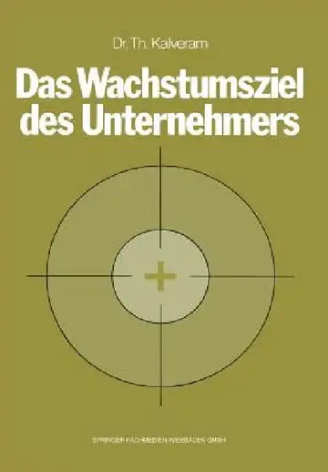 Cover of Das Wachstumsziel Des Unternehmers