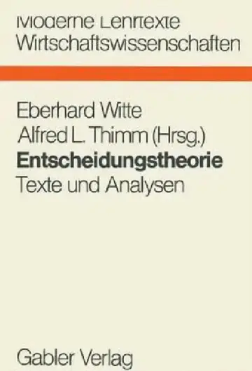Cover of Entscheidungstheorie