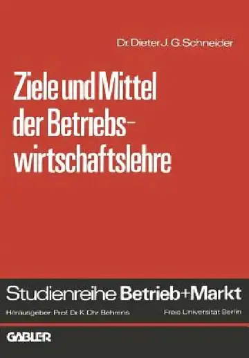 Cover of Ziele Und Mittel Der Betriebswirtschaftslehre