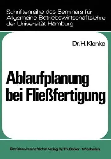 Cover of Ablaufplanung Bei Fließfertigung
