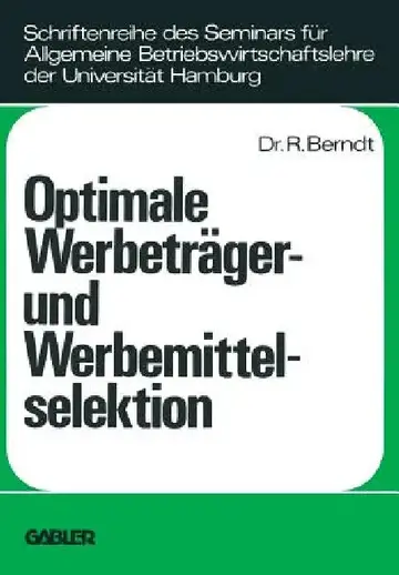 Cover of Optimale Werbeträger- Und Werbemittelselektion