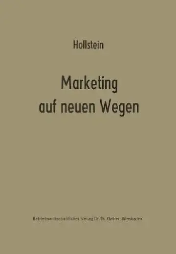 Cover of Marketing Auf Neuen Wegen