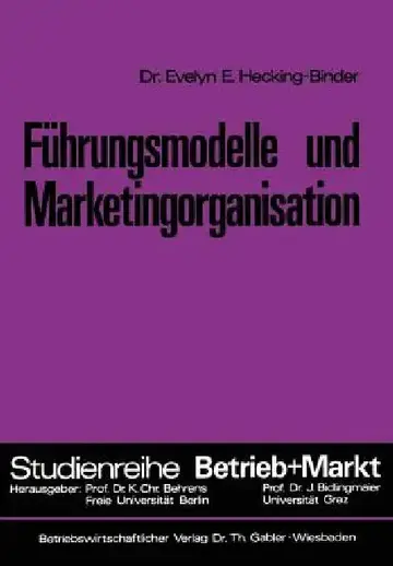 Cover of Führungsmodelle Und Marketingorganisation