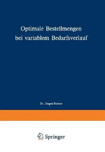 Cover of Optimale Bestellmengen Bei Variablem Bedarfsverlauf