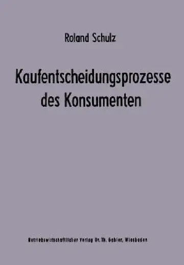 Cover of Kaufentscheidungsprozesse Des Konsumenten