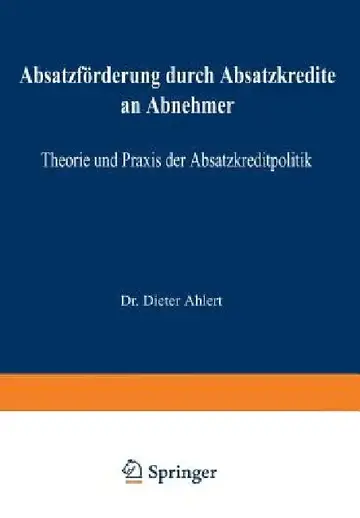 Cover of Absatzförderung Durch Absatzkredite an Abnehmer