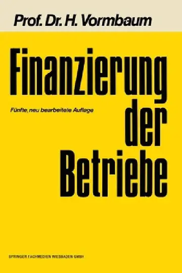 Cover of Finanzierung der Betriebe