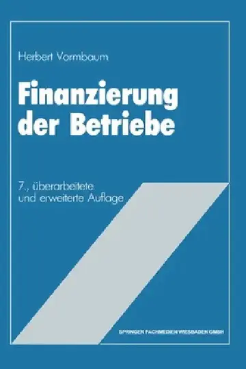 Cover of Finanzierung der Betriebe