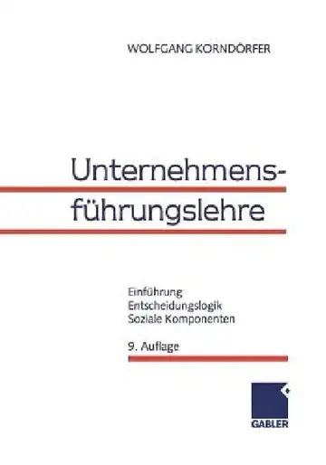 Cover of Unternehmensführungslehre