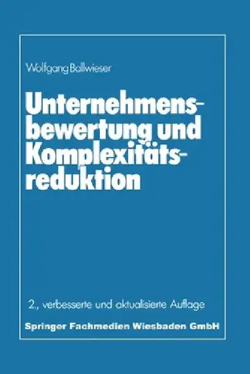 Cover of Unternehmensbewertung und Komplexitätsreduktion