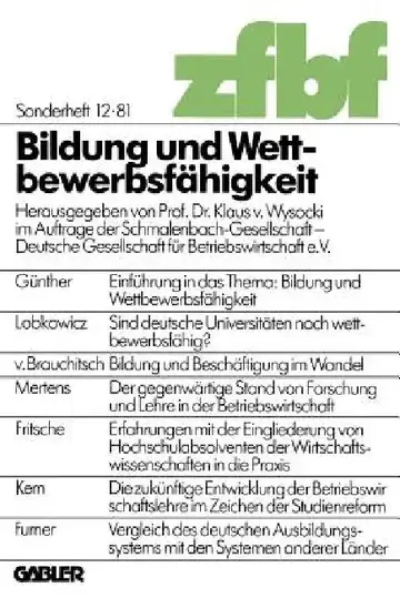 Cover of Bildung Und Wettbewerbsfähigkeit