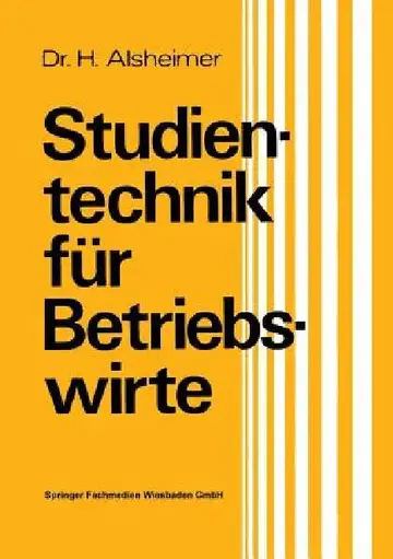 Cover of Studientechnik Für Betriebswirte