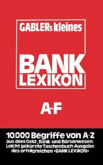 Cover of Gablers Kleines Bank Lexikon