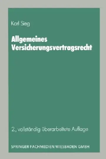 Cover of Allgemeines Versicherungsvertragsrecht