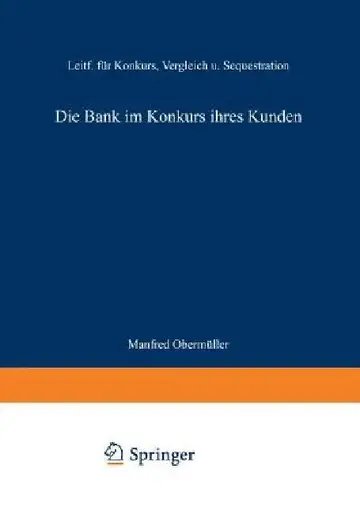 Cover of Die Bank Im Konkurs Ihres Kunden