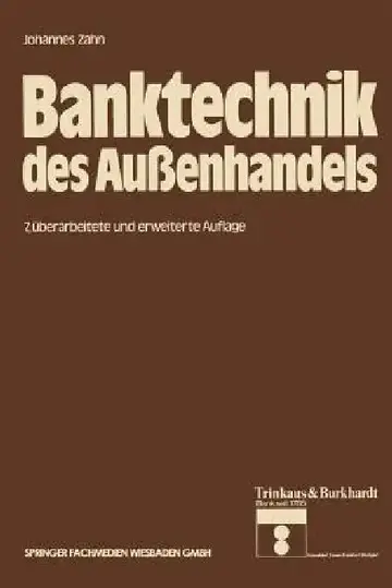 Cover of Banktechnik Des Außenhandels