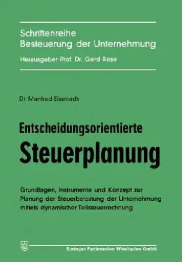 Cover of Entscheidungsorientierte Steuerplanung