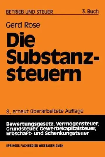 Cover of Die Substanzsteuern