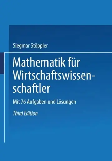Cover of Mathematik Für Wirtschaftswissenschaftler