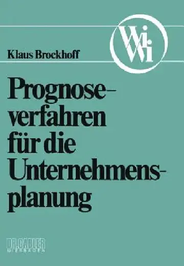 Cover of Prognoseverfahren Für Die Unternehmensplanung