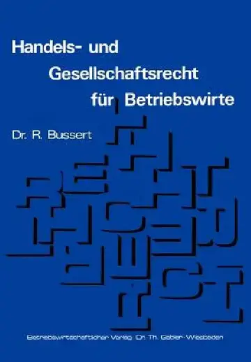 Cover of Handels- Und Gesellschaftsrecht Für Betriebswirte