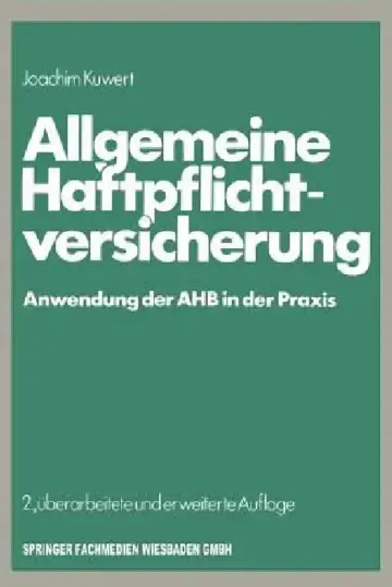 Cover of Allgemeine Haftpflichtversicherung