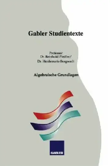 Cover of Algebraische Grundlagen