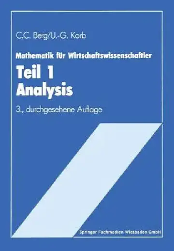 Cover of Mathematik Für Wirtschaftswissenschaftler