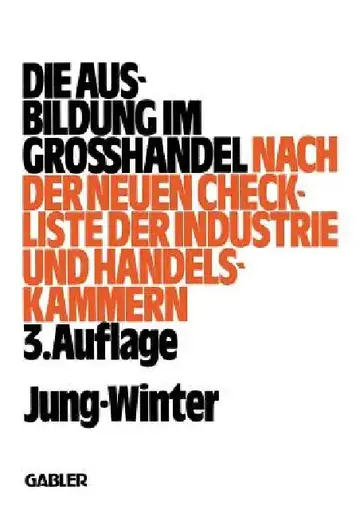 Cover of Die Ausbildung Im Großhandel