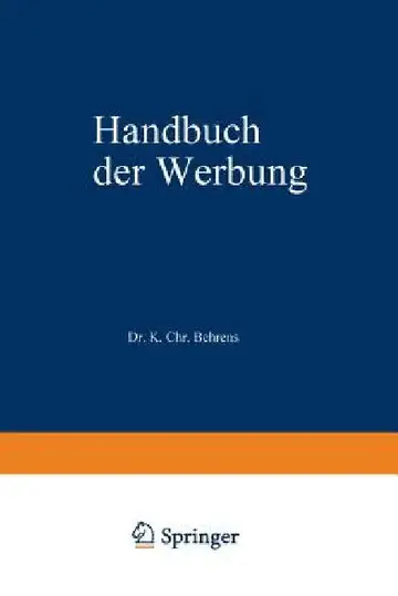 Cover of Handbuch Der Werbung