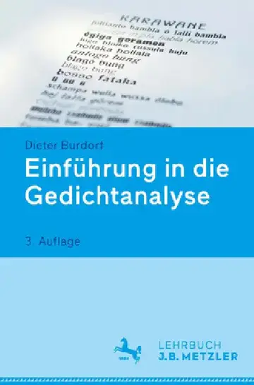 Cover of Einführung in Die Gedichtanalyse