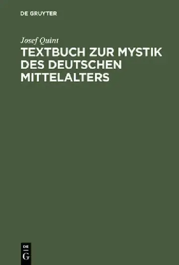 Cover of Textbuch Zur Mystik Des Deutschen Mittelalters