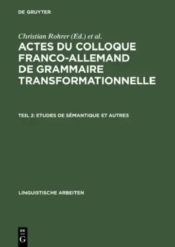 Cover of Etudes de Sémantique Et Autres