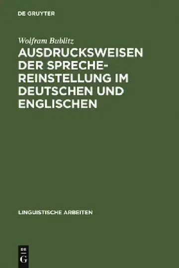 Cover of Ausdrucksweisen der Sprechereinstellung im Deutschen und Englischen