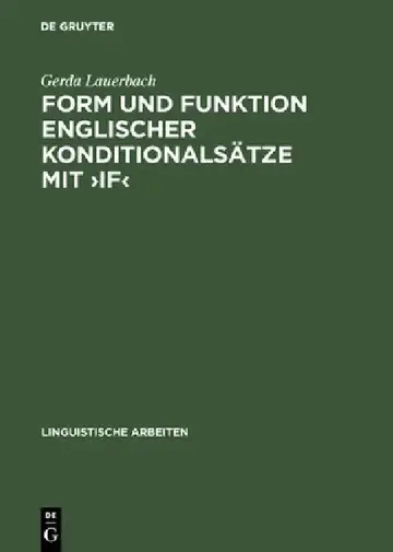 Cover of Form Und Funktion Englischer Konditionalsätze Mit >If
