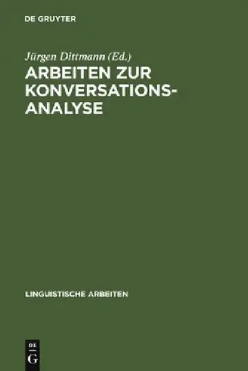 Cover of Arbeiten Zur Konversationsanalyse