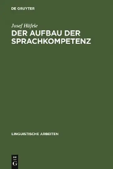 Cover of Der Aufbau der Sprachkompetenz