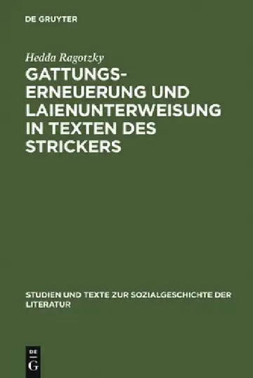 Cover of Gattungserneuerung und Laienunterweisung in Texten des Strickers