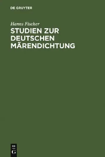 Cover of Studien Zur Deutschen Märendichtung