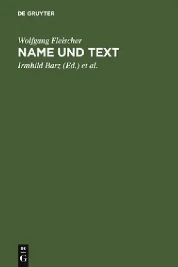 Cover of Name und Text
