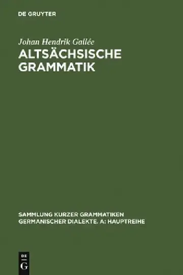 Cover of Altsächsische Grammatik